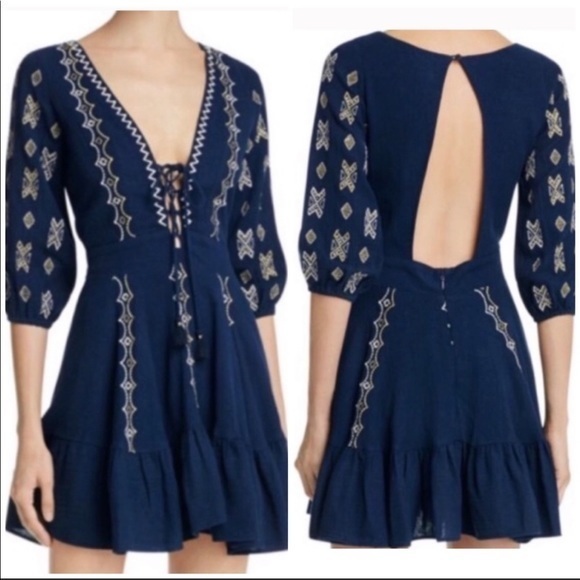 Piper by Townsen Boho Embroidered Open Back Dress - Picture 1 of 15